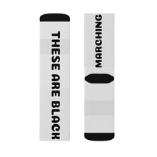 Load image into Gallery viewer, Black text Marching Band Socks