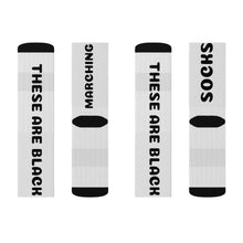Load image into Gallery viewer, Black text Marching Band Socks