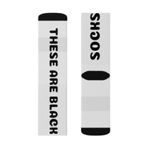 Load image into Gallery viewer, Black text Marching Band Socks